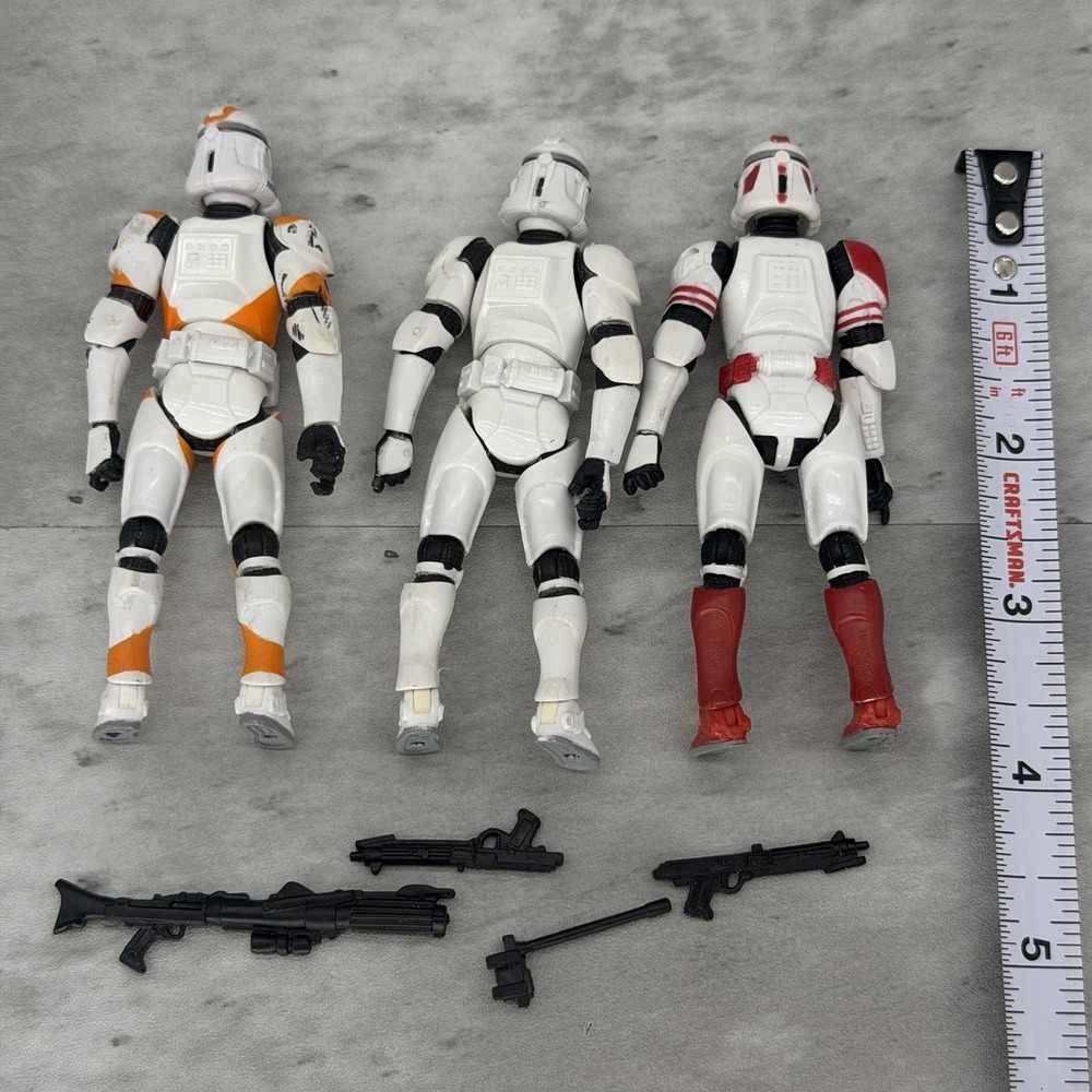 Star Wars Clone Trooper Action Figure Lot of 3 — 3.75" - Picture 3 of 3